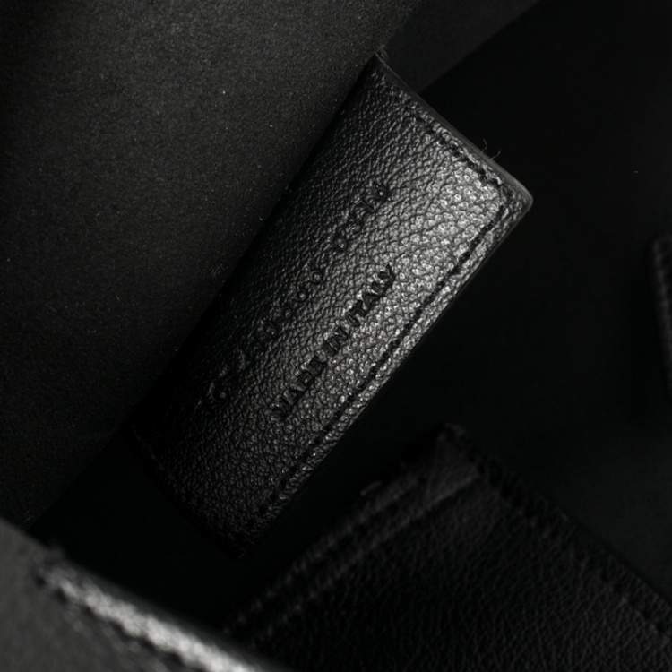 Pre Owned Saint Laurent Black Leather Fringe Large Shopper Tote