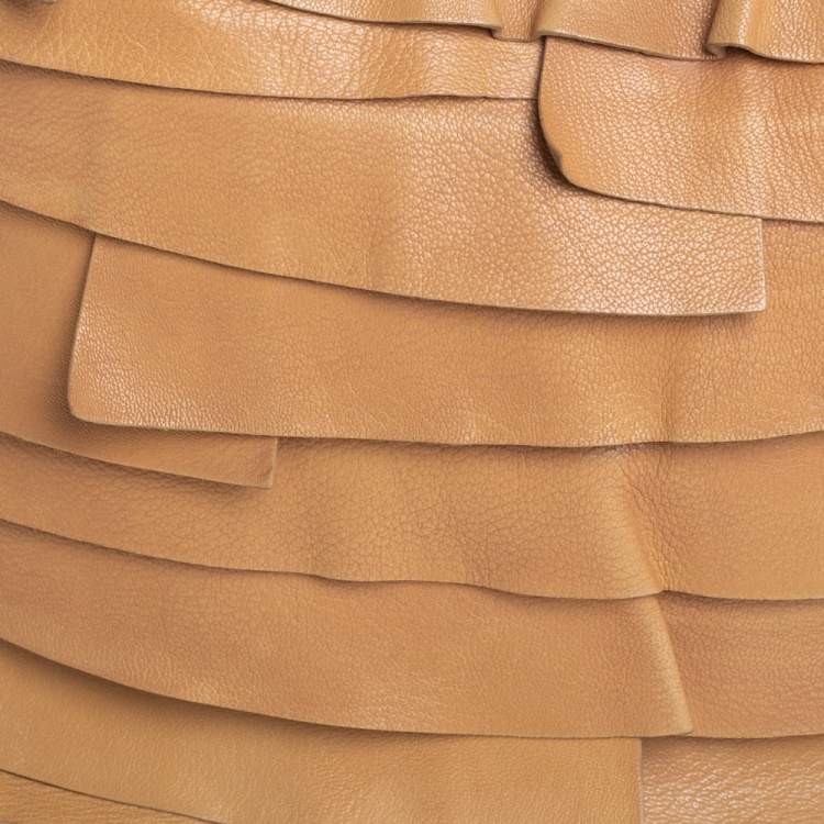 Pre Owned Yves Saint Laurent Beige Leather St. Tropez Hobo