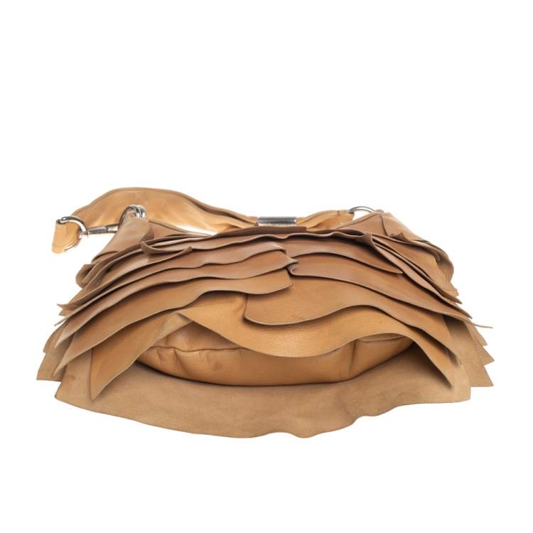 Pre Owned Yves Saint Laurent Beige Leather St. Tropez Hobo