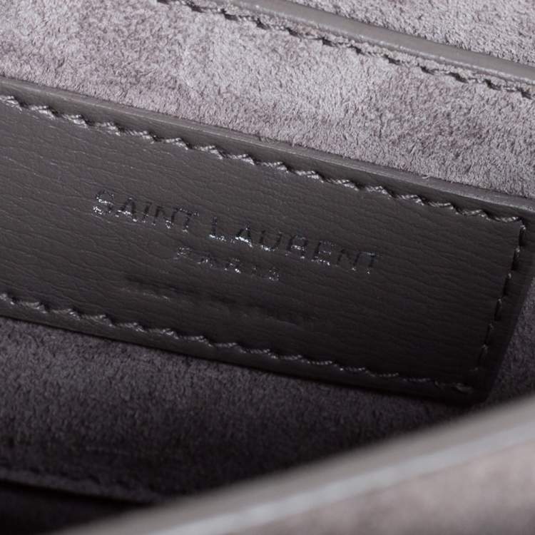 Pre Owned Saint Laurent Grey Leather Medium Sunset Shoulder Bag
