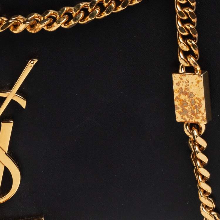 Pre Owned Saint Laurent Black Leather Medium Kate Tassel Shoulder Bag
