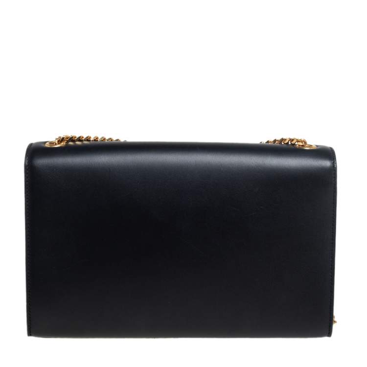 Pre Owned Saint Laurent Black Leather Medium Kate Tassel Shoulder Bag
