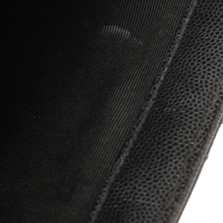 Pre Owned Saint Laurent Black Chevron Quilted Leather Monogram Envelope Shoulder Bag