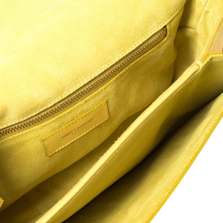 Pre Owned Saint Laurent Yellow Leather Ligne Y Crossbody Bag