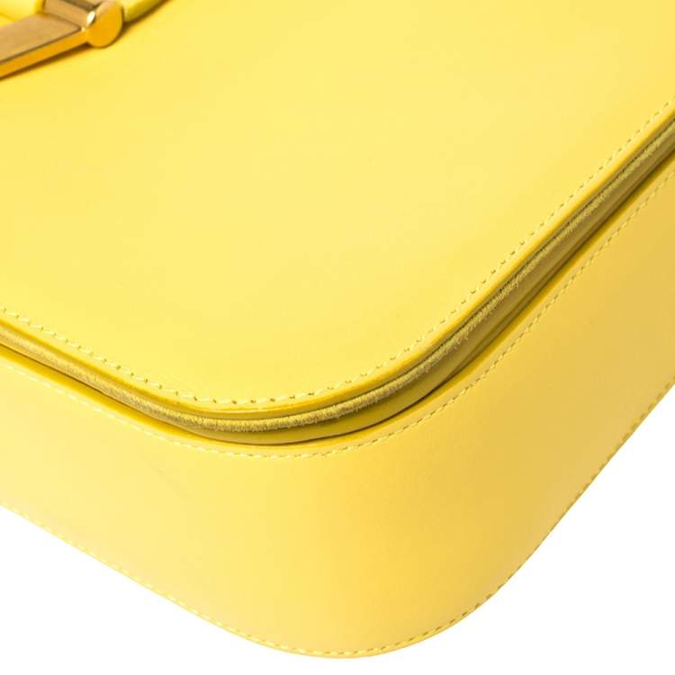Pre Owned Saint Laurent Yellow Leather Ligne Y Crossbody Bag