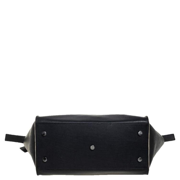 Pre Owned Saint Laurent Black Leather Small Downtown Cabas Tote