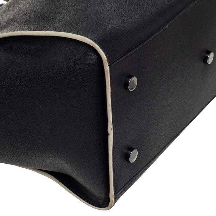 Pre Owned Saint Laurent Black Leather Small Downtown Cabas Tote