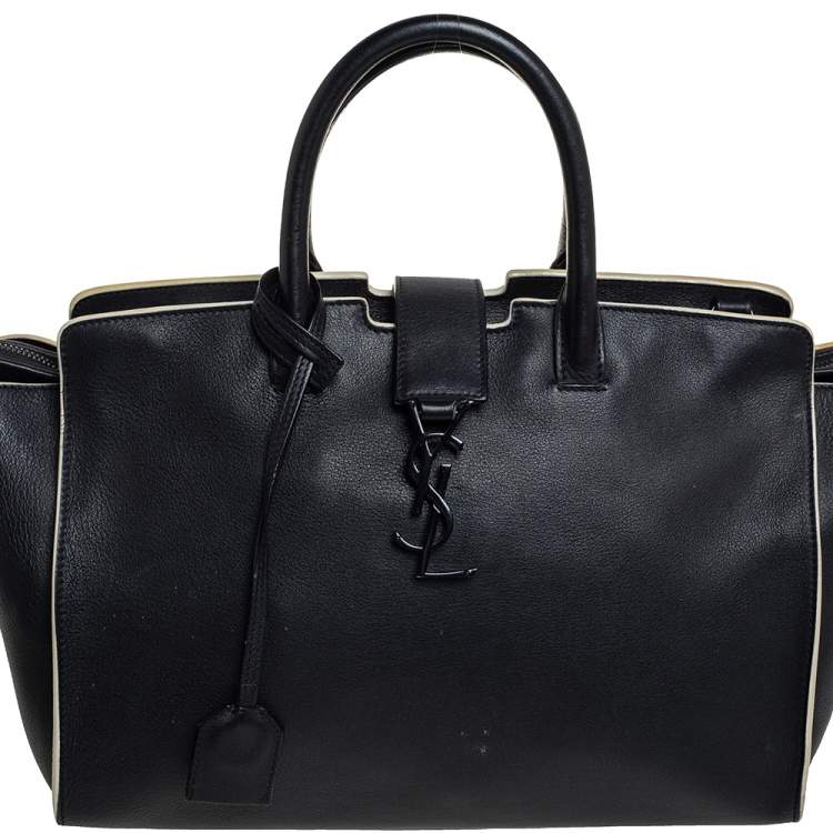 Pre Owned Saint Laurent Black Leather Small Downtown Cabas Tote