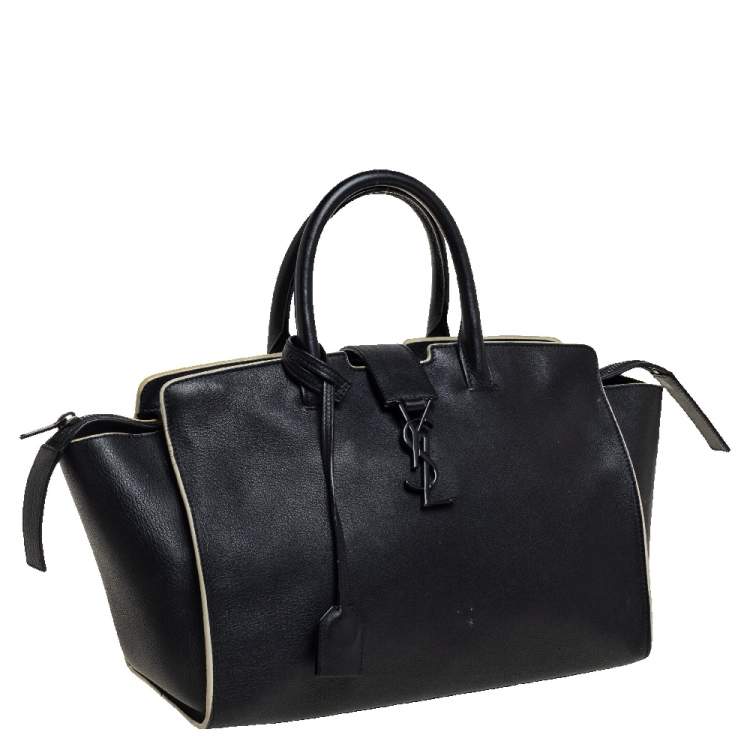 Pre Owned Saint Laurent Black Leather Small Downtown Cabas Tote