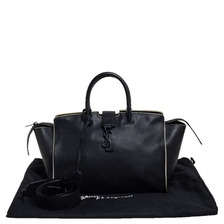 Pre Owned Saint Laurent Black Leather Small Downtown Cabas Tote