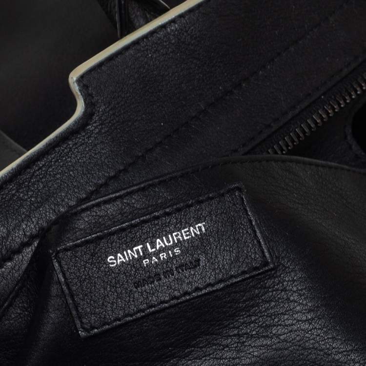 Pre Owned Saint Laurent Black Leather Small Downtown Cabas Tote