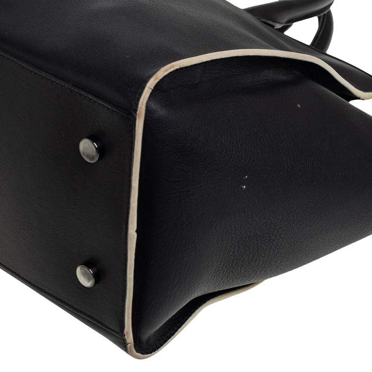 Pre Owned Saint Laurent Black Leather Small Downtown Cabas Tote