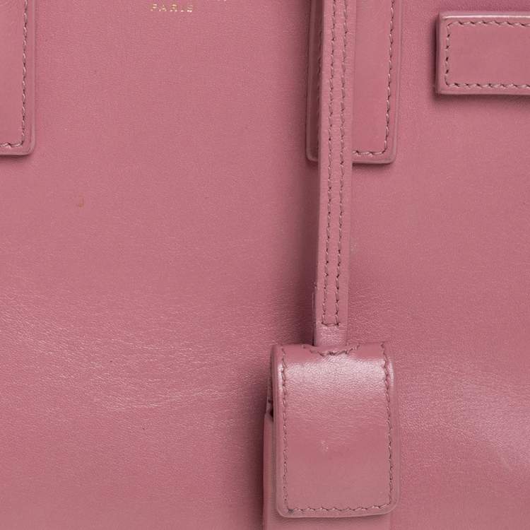 Pre Owned Saint Laurent Pink Leather Nano Classic Sac De Jour Tote