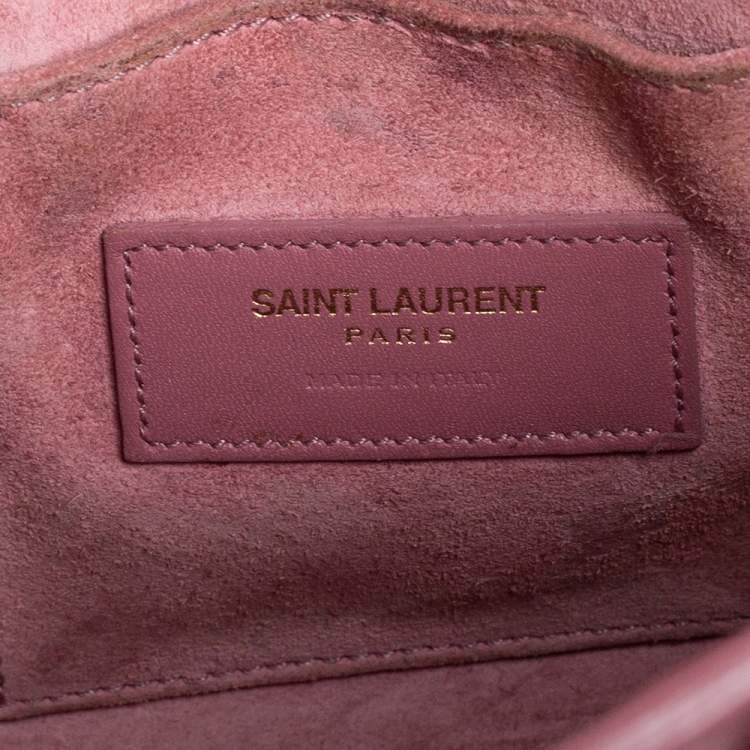Pre Owned Saint Laurent Pink Leather Nano Classic Sac De Jour Tote