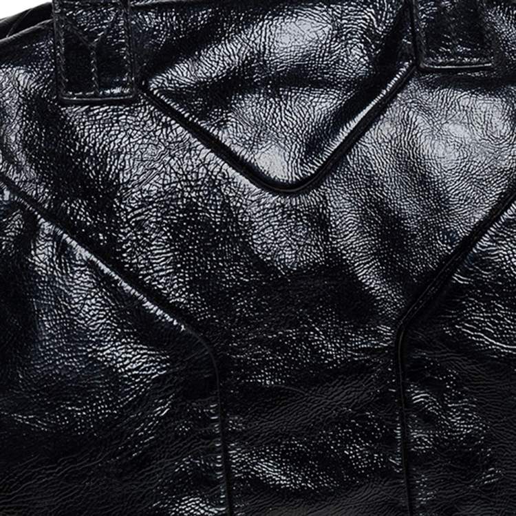 Pre Owned Saint Laurent Black Patent Leather  Easy Y Satchels