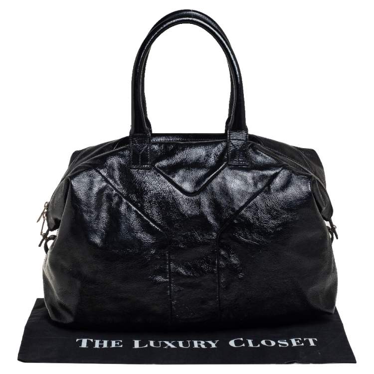 Pre Owned Saint Laurent Black Patent Leather  Easy Y Satchels