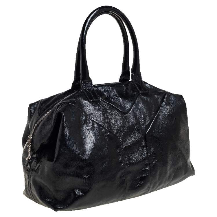 Pre Owned Saint Laurent Black Patent Leather  Easy Y Satchels