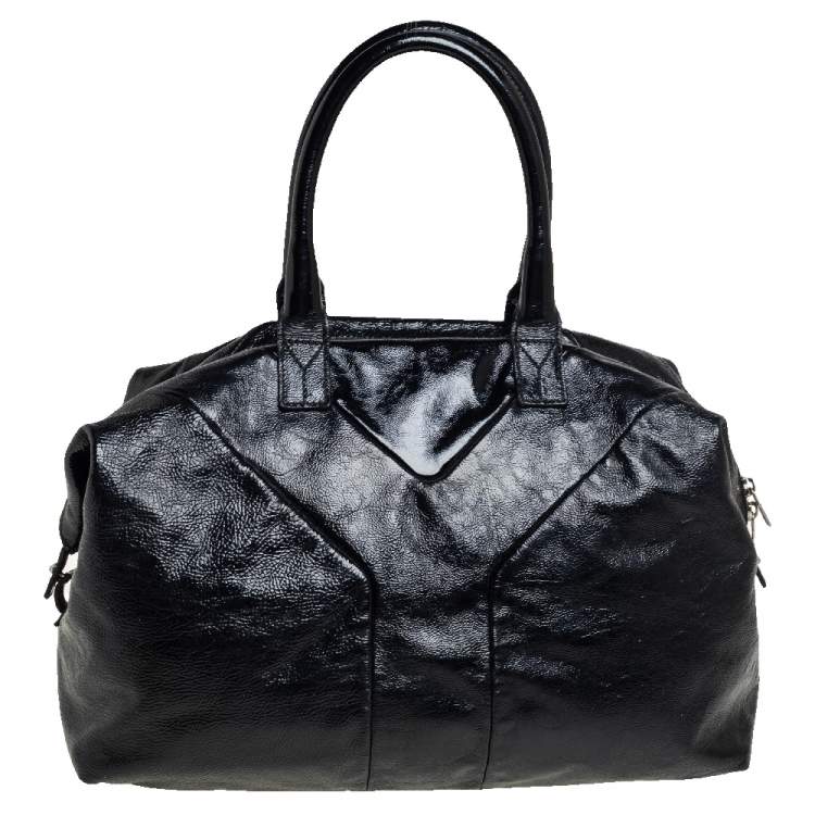 Pre Owned Saint Laurent Black Patent Leather  Easy Y Satchels