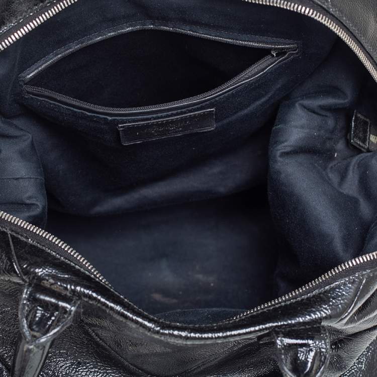 Pre Owned Saint Laurent Black Patent Leather  Easy Y Satchels