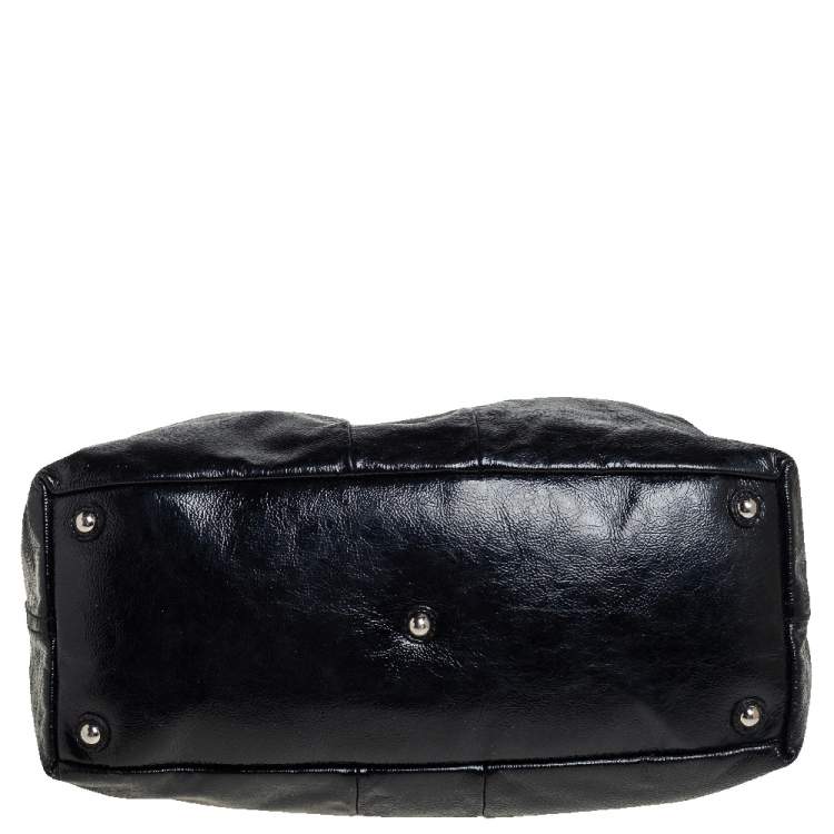 Pre Owned Saint Laurent Black Patent Leather  Easy Y Satchels