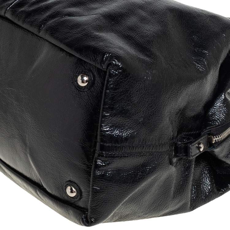 Pre Owned Saint Laurent Black Patent Leather  Easy Y Satchels