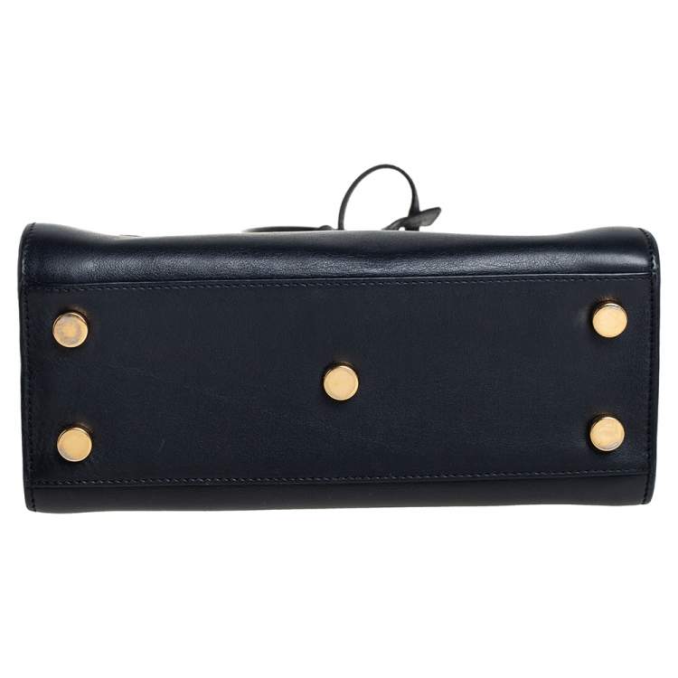 Pre Owned Saint Laurent Navy Blue Leather Nano Classic Sac De Jour Tote