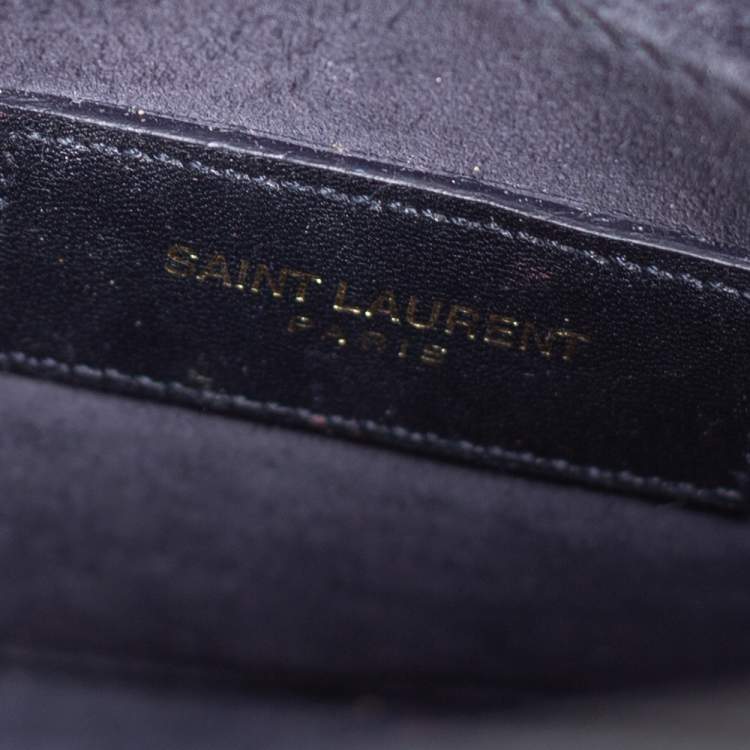 Pre Owned Saint Laurent Navy Blue Leather Nano Classic Sac De Jour Tote