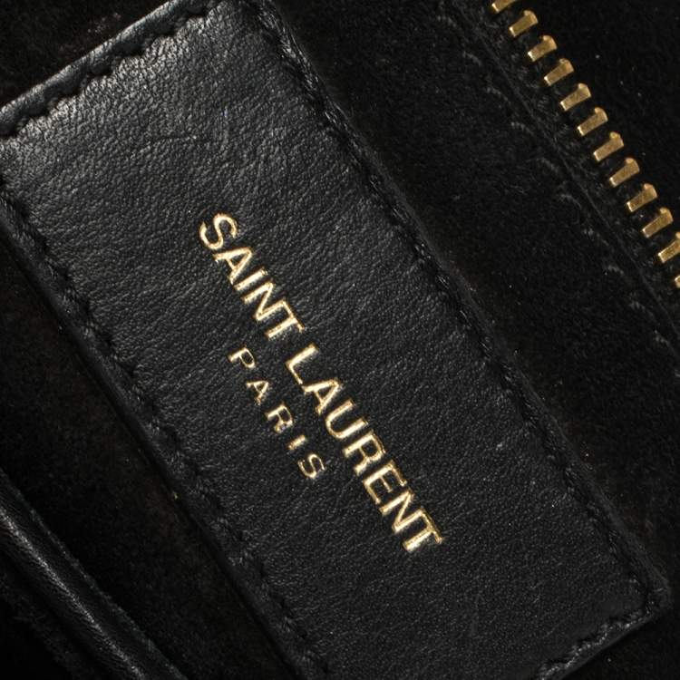 Pre Owned Saint Laurent Black Leather Medium Chyc Flap Bag
