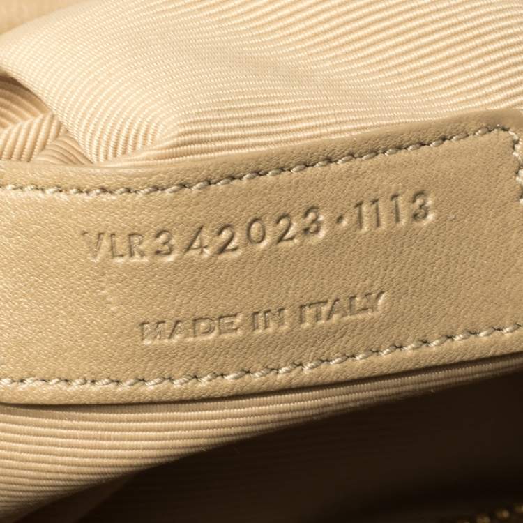 Pre Owned Saint Laurent Beige Matelassé Leather Large Cassandre Flap Bag