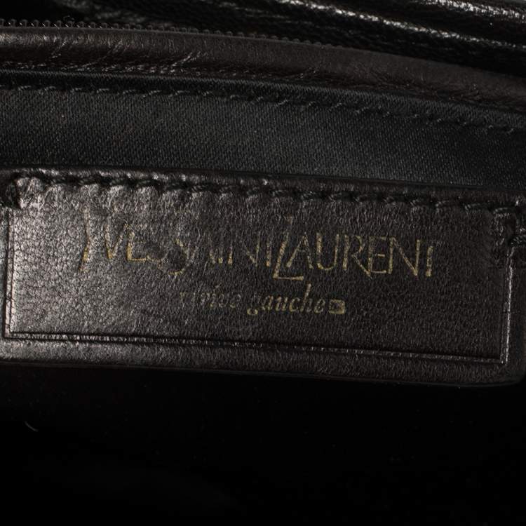 Pre Owned Yves Saint Laurent Black Leather Ring Hobo