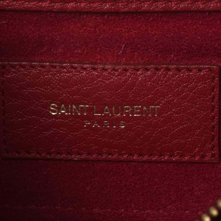 Pre Owned Saint Laurent Red Leather Muse Two Satchel
