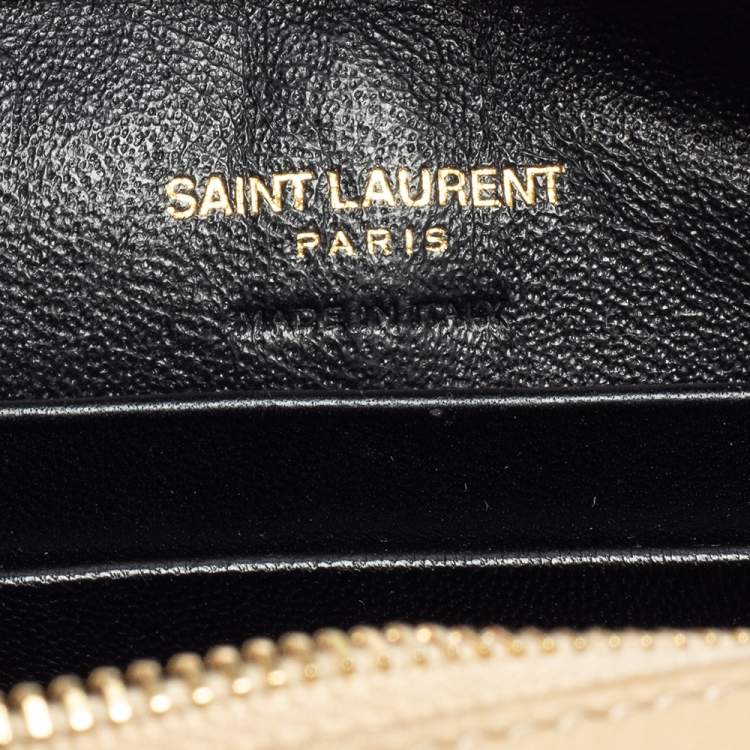 Pre Owned Saint Laurent Beige Leather Blogger Crossbody Bag
