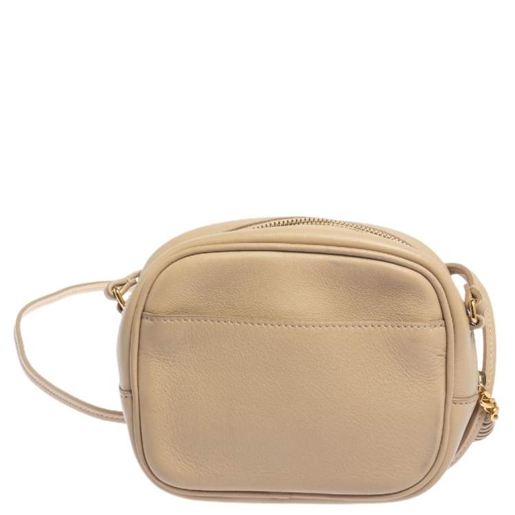 Pre Owned Saint Laurent Beige Leather Blogger Crossbody Bag