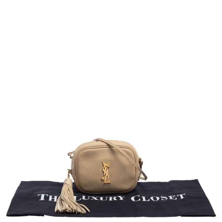 Pre Owned Saint Laurent Beige Leather Blogger Crossbody Bag
