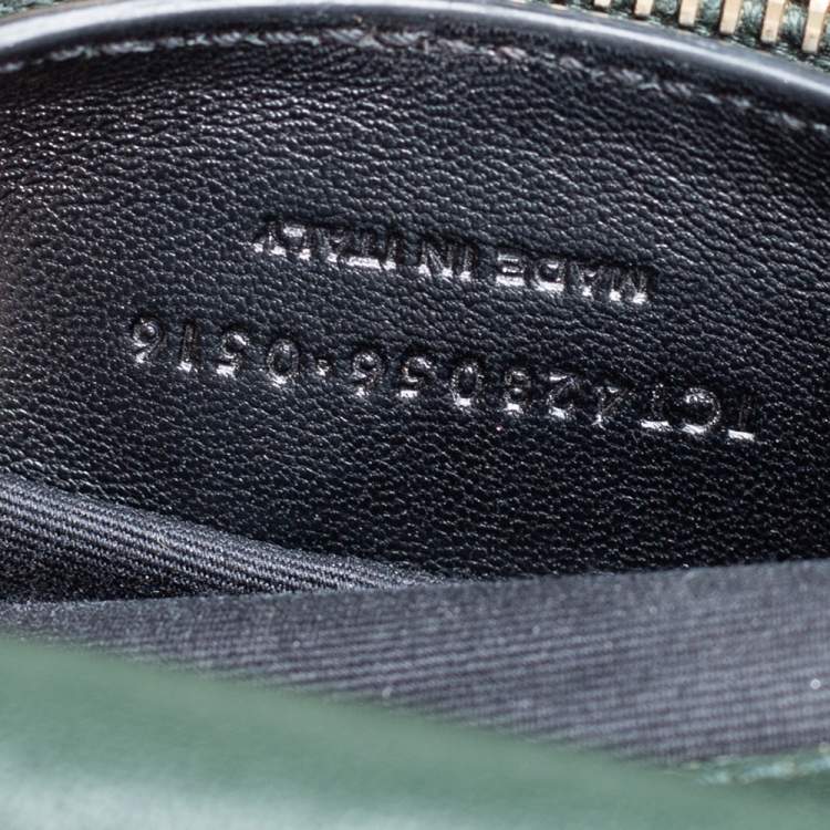 Pre Owned Saint Laurent Green Matelassé Leather Medium College Top Handle Bag