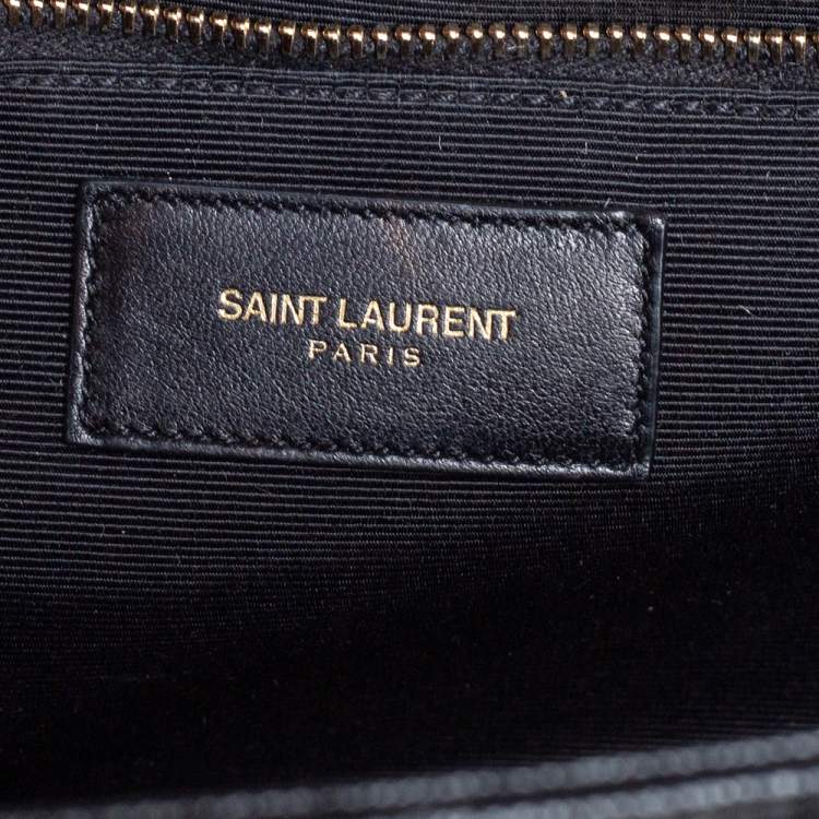 Pre Owned Saint Laurent Black Matelasse Leather Large Cassandre Flap Bag
