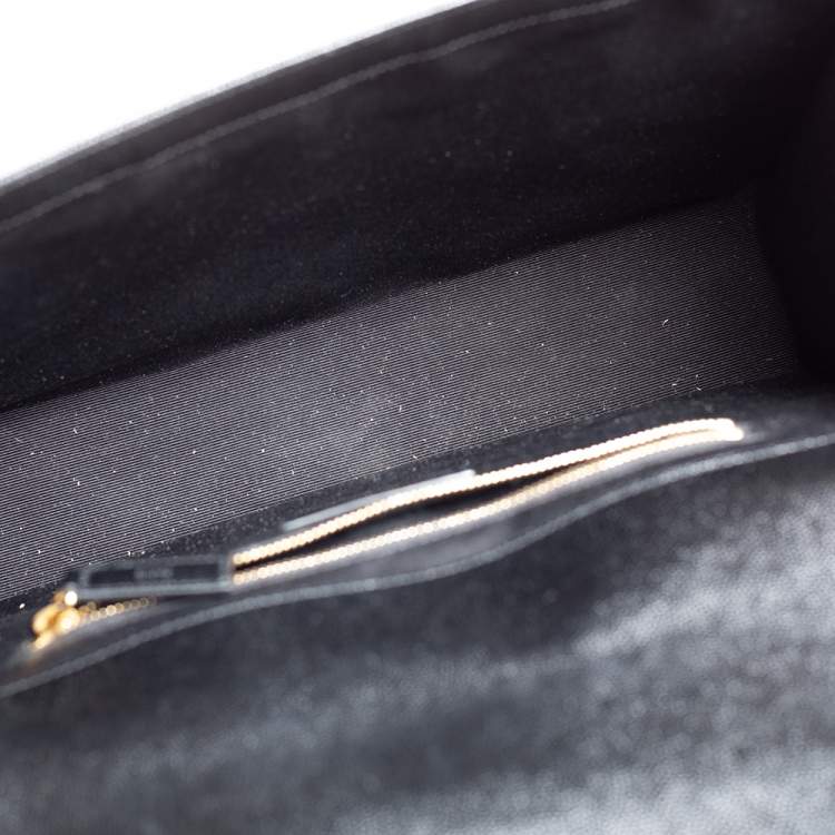 Pre Owned Saint Laurent Black Matelasse Leather Large Cassandre Flap Bag