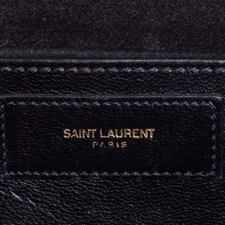 Pre Owned Saint Laurent Metallic Gold Crinkled Leather Betty Crossbody Bag