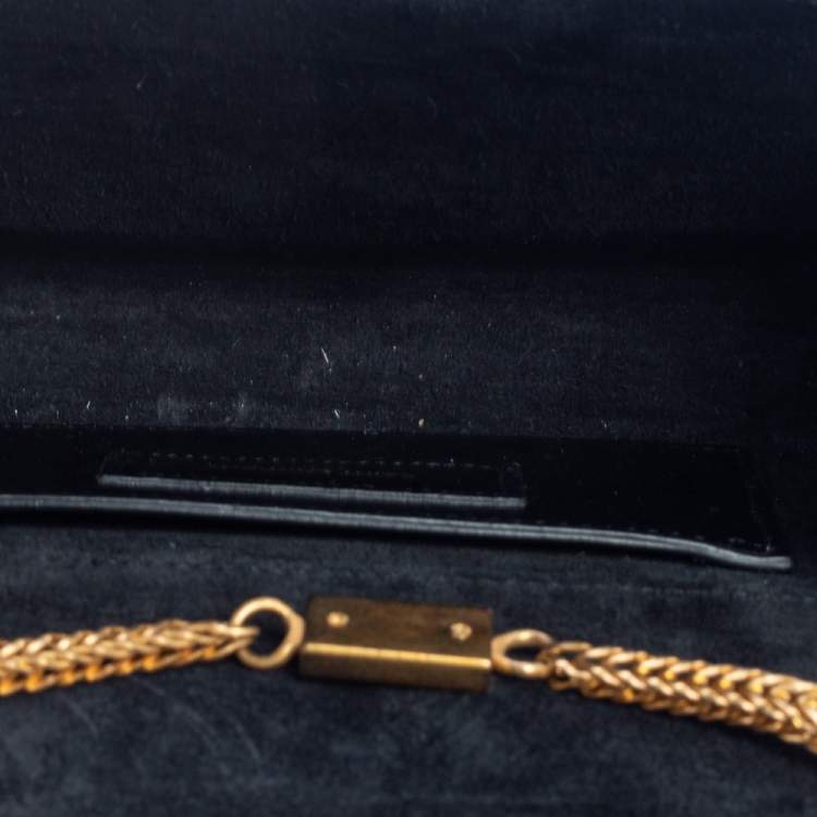 Pre Owned Saint Laurent Black Patent Leather Small Kate Tassel Crossbody Bag