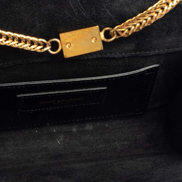 Pre Owned Saint Laurent Black Patent Leather Small Kate Tassel Crossbody Bag