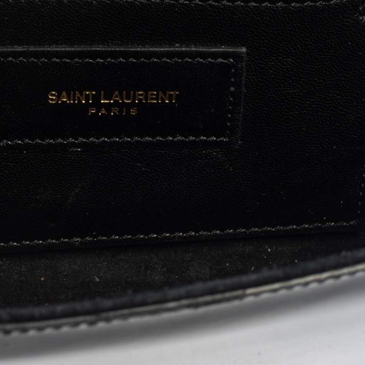 Pre Owned Saint Laurent Black Patent Leather Small Kate Tassel Crossbody Bag