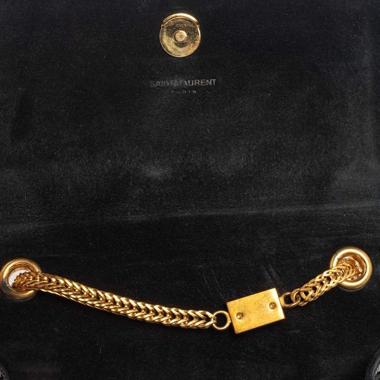 Pre Owned Saint Laurent Black Patent Leather Small Kate Tassel Crossbody Bag