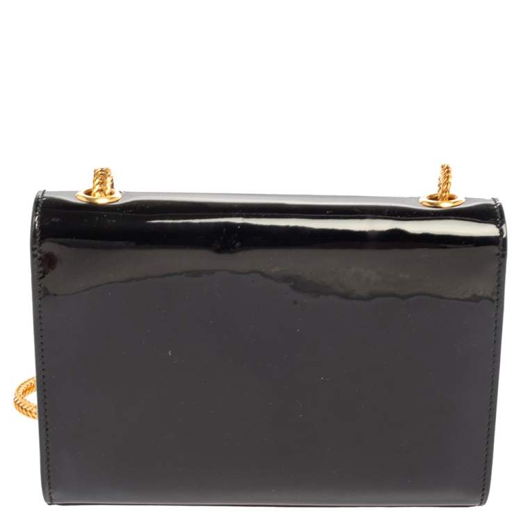 Pre Owned Saint Laurent Black Patent Leather Small Kate Tassel Crossbody Bag