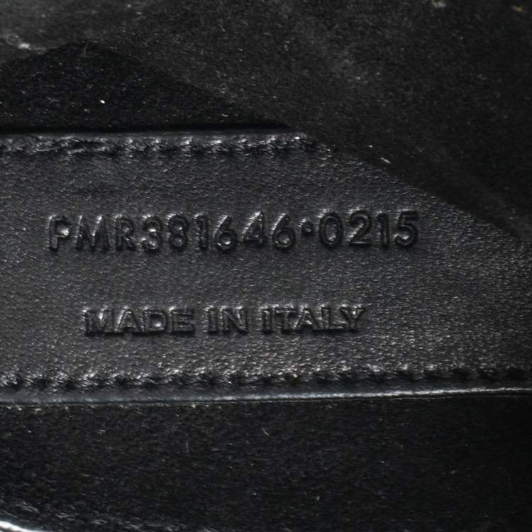 Pre Owned Saint Laurent Black Croc Embossed Leather Emmanuelle Drawstring Bucket Bag