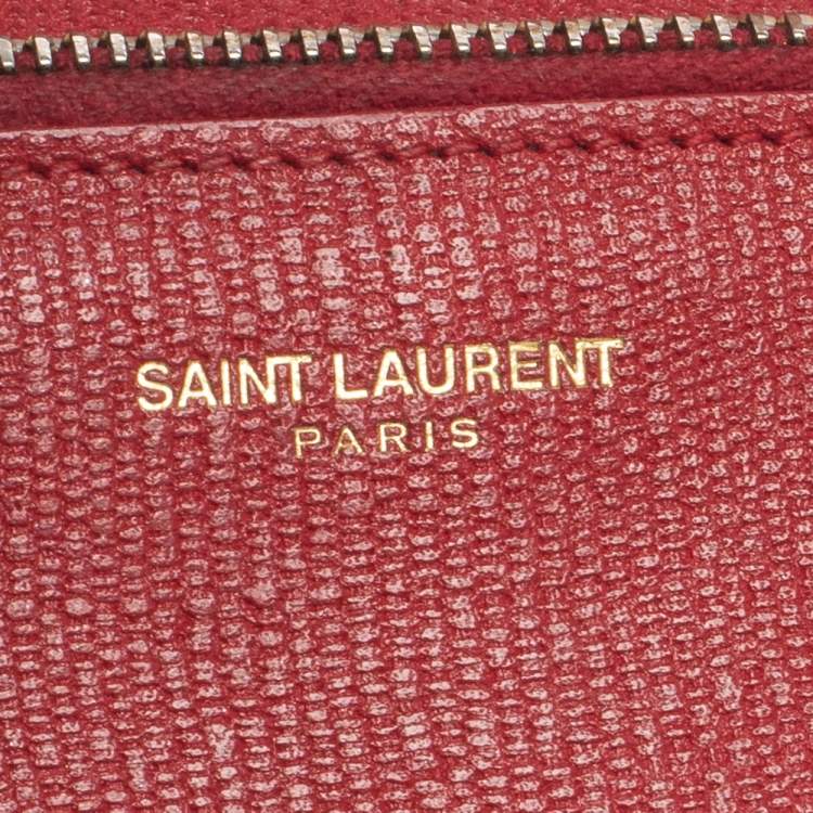 Pre Owned Saint Laurent Red Leather Y-Ligne Continental Wallet