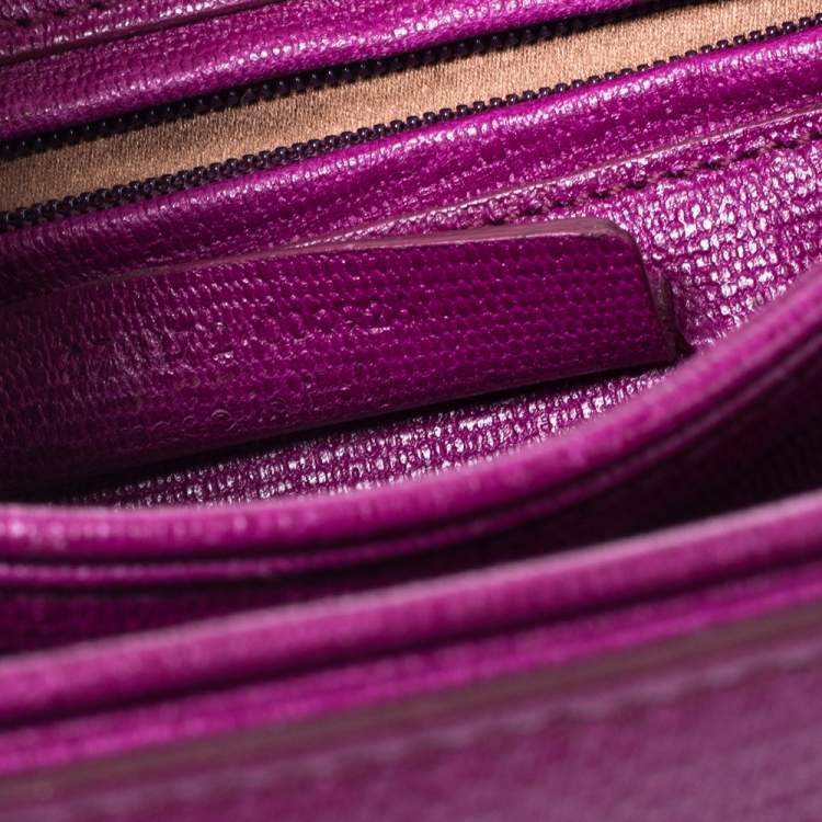 Pre Owned Yves Saint Laurent Purple Leather Ligne Y Crossbody Bag