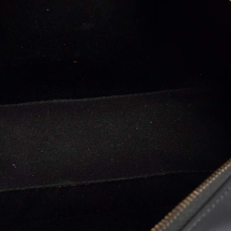 Pre Owned Saint Laurent Grey Matelasse Leather Monogram Lou Camera Crossbody Bag