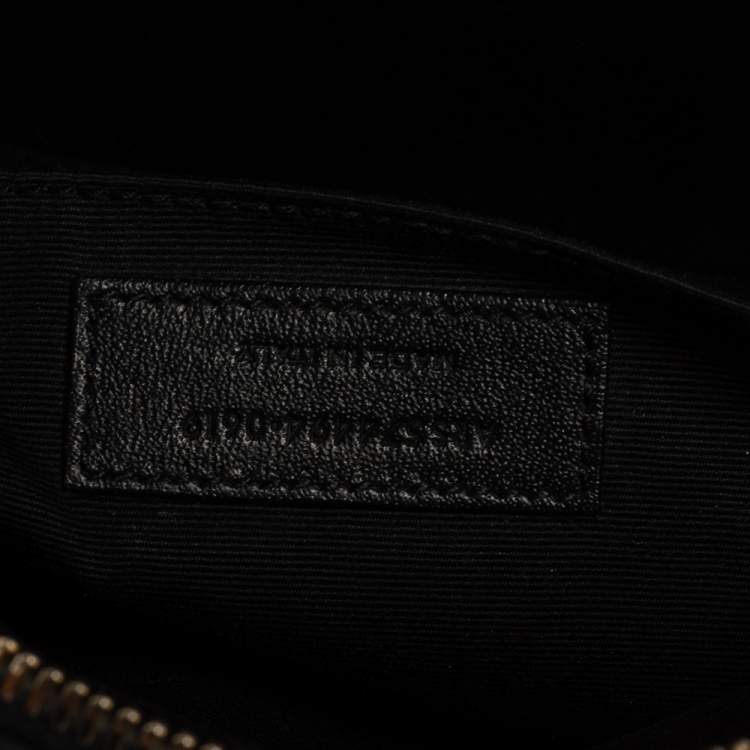 Pre Owned Saint Laurent Grey Matelasse Leather Monogram Lou Camera Crossbody Bag