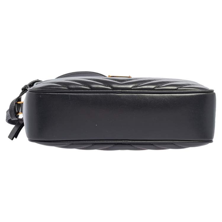 Pre Owned Saint Laurent Grey Matelasse Leather Monogram Lou Camera Crossbody Bag