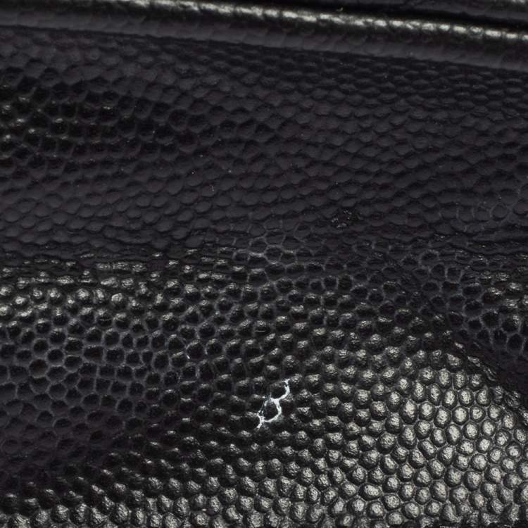 Pre Owned Saint Laurent Black Matelassé Leather Monogram Envelope Wallet on Chain